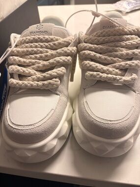 Diamond Supply Co. Kids Cream & White Chunky Rope-Lace Sneaker